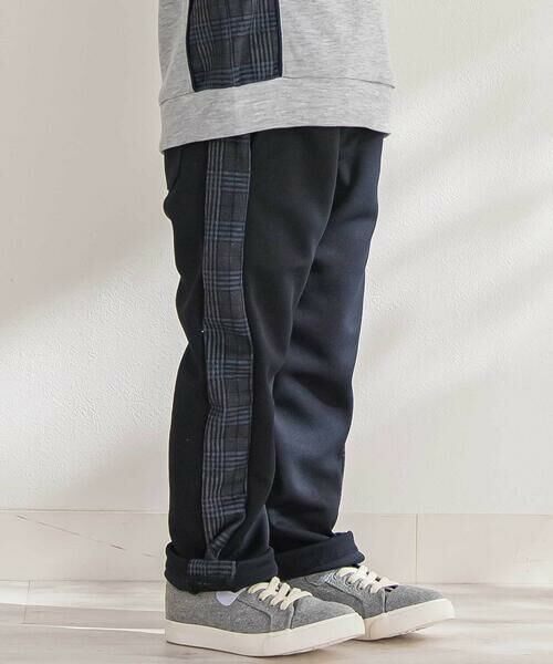BeBe Petits Pois Vert/ベベ プチ ポワ ヴェール 【店舗限定】【お揃い】カノコボンディングサイドチェックパンツ(95~150cm) ネイビー 110cm BeBe Petits Pois Vert/ベベ プチ ポワ ヴェール 【店舗限定】【お揃い】カノコボンディングサイドチェックパンツ(95~150cm) ネイビー 110cm