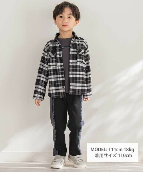 BeBe Petits Pois Vert / ベベ プチ ポワ ヴェール チノ・ワークパンツ | 【店舗限定】ポンチロゴライン切り替えパンツ(95~160cm) | 詳細1