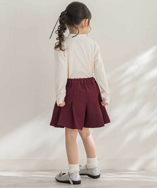 BeBe Petits Pois Vert / ベベ プチ ポワ ヴェール ミニ・ひざ丈スカート | 【店舗限定】フロントボタンプリーツキュロットパンツ(95~150cm) | 詳細3