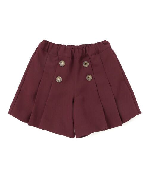 BeBe Petits Pois Vert / ベベ プチ ポワ ヴェール ミニ・ひざ丈スカート | 【店舗限定】フロントボタンプリーツキュロットパンツ(95~150cm) | 詳細4