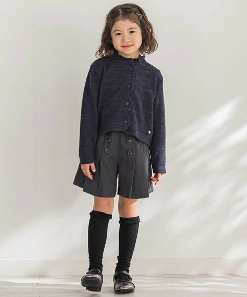 BeBe Petits Pois Vert / ベベ プチ ポワ ヴェール ミニ・ひざ丈スカート | 【店舗限定】フロントボタンプリーツキュロットパンツ(95~150cm) | 詳細13