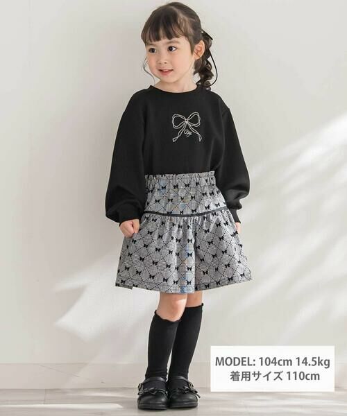 BeBe Petits Pois Vert / ベベ プチ ポワ ヴェール ショート・ハーフ・半端丈パンツ | 【店舗限定】【お揃い】リボンチェックキュロットパンツ(95~150cm) | 詳細1