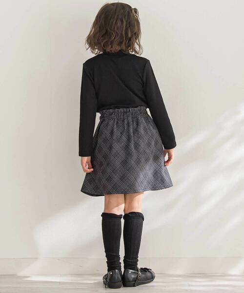 BeBe Petits Pois Vert / ベベ プチ ポワ ヴェール ミニ・ひざ丈スカート | 【店舗限定】【お揃い】チェックジャガード切り替えスカート(100~150cm) | 詳細5