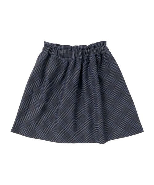 BeBe Petits Pois Vert / ベベ プチ ポワ ヴェール ミニ・ひざ丈スカート | 【店舗限定】【お揃い】チェックジャガード切り替えスカート(100~150cm) | 詳細9