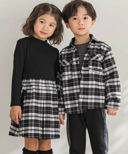 BeBe Petits Pois Vert / ベベ プチ ポワ ヴェール ミニ・ひざ丈スカート | 【店舗限定】【お揃い】センタータックチェックスカート(95~150cm) | 詳細3