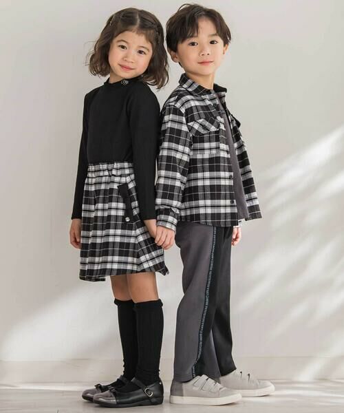 BeBe Petits Pois Vert / ベベ プチ ポワ ヴェール ミニ・ひざ丈スカート | 【店舗限定】【お揃い】センタータックチェックスカート(95~150cm) | 詳細4