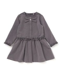 BeBe Petits Pois Vert / ベベ プチ ポワ ヴェール ミニ丈・ひざ丈ワンピース | リボンフリルAラインワンピース(95~150cm)