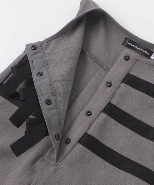 BeBe Petits Pois Vert / ベベ プチ ポワ ヴェール ミニ・ひざ丈スカート | 3段リボンAラインジャンパースカート(95~150cm) | 詳細12