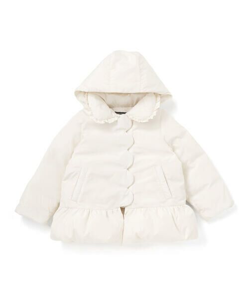 BeBe Petits Pois Vert / ベベ プチ ポワ ヴェール その他アウター | フリル襟スカラップタフタダウンコート(95~160cm) | 詳細5