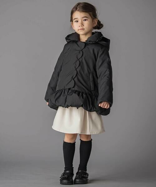 BeBe Petits Pois Vert / ベベ プチ ポワ ヴェール その他アウター | フリル襟スカラップタフタダウンコート(95~160cm) | 詳細22