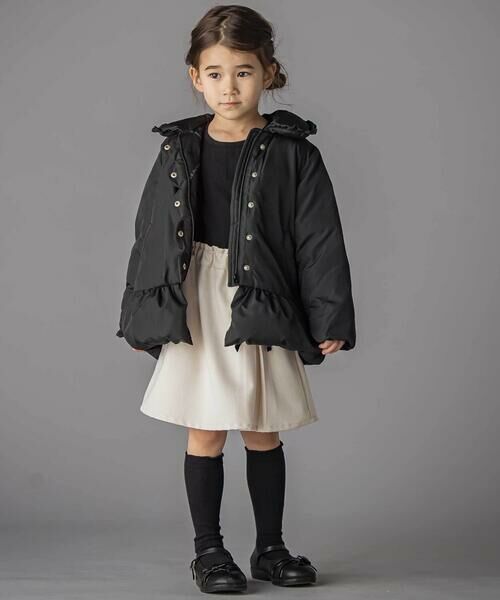 BeBe Petits Pois Vert / ベベ プチ ポワ ヴェール その他アウター | フリル襟スカラップタフタダウンコート(95~160cm) | 詳細23