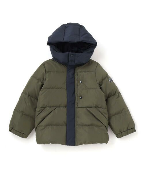 BeBe Petits Pois Vert / ベベ プチ ポワ ヴェール ダウンジャケット・ベスト | 配色タフタ切り替えダウンコート(95~160cm) | 詳細11