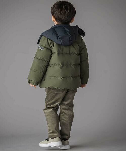 BeBe Petits Pois Vert / ベベ プチ ポワ ヴェール ダウンジャケット・ベスト | 配色タフタ切り替えダウンコート(95~160cm) | 詳細8