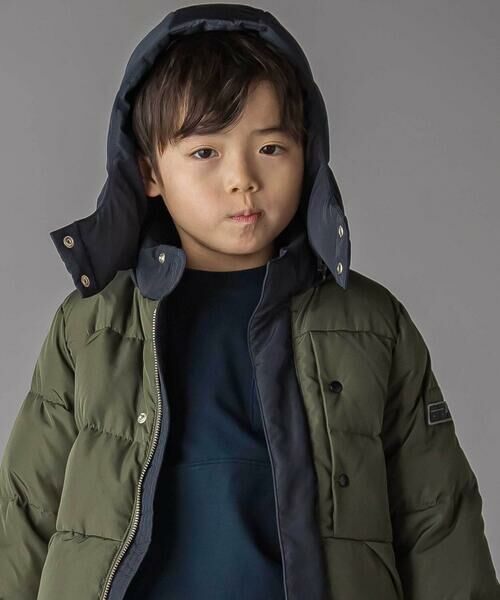 BeBe Petits Pois Vert / ベベ プチ ポワ ヴェール ダウンジャケット・ベスト | 配色タフタ切り替えダウンコート(95~160cm) | 詳細9