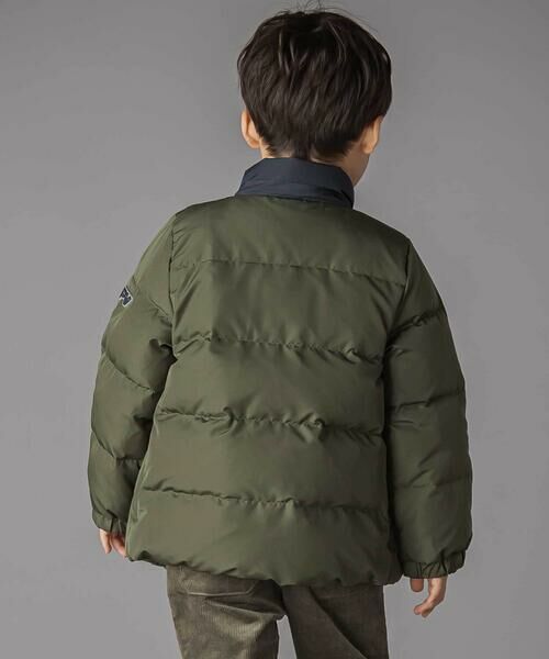 BeBe Petits Pois Vert / ベベ プチ ポワ ヴェール ダウンジャケット・ベスト | 配色タフタ切り替えダウンコート(95~160cm) | 詳細10