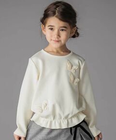 BeBe Petits Pois Vert / ベベ プチ ポワ ヴェール スウェット | ウエストギャザーちょうちょトレーナー(95~150cm)