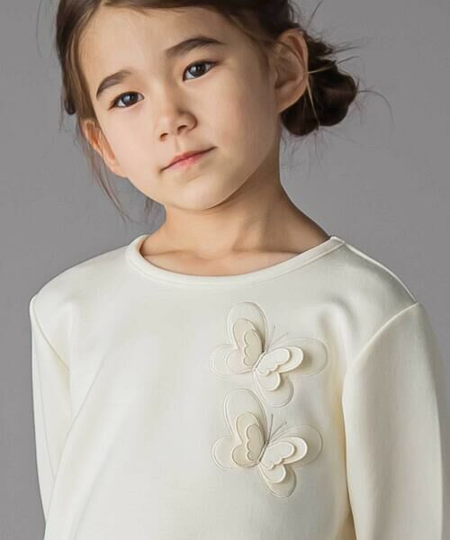 BeBe Petits Pois Vert / ベベ プチ ポワ ヴェール スウェット | ウエストギャザーちょうちょトレーナー(95~150cm) | 詳細2