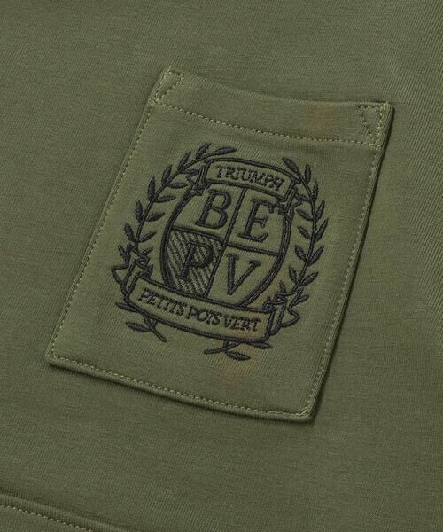 BeBe Petits Pois Vert / ベベ プチ ポワ ヴェール スウェット | エンブレム刺しゅう裏毛トレーナー(95~150cm) | 詳細13