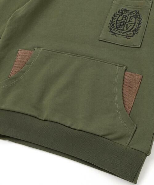 BeBe Petits Pois Vert / ベベ プチ ポワ ヴェール スウェット | エンブレム刺しゅう裏毛トレーナー(95~150cm) | 詳細14