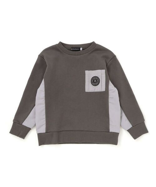 BeBe Petits Pois Vert / ベベ プチ ポワ ヴェール スウェット | 裏毛×タフタ切り替えトレーナー(95~160cm) | 詳細3