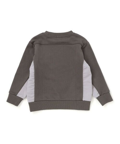 BeBe Petits Pois Vert / ベベ プチ ポワ ヴェール スウェット | 裏毛×タフタ切り替えトレーナー(95~160cm) | 詳細4