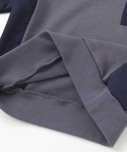 BeBe Petits Pois Vert / ベベ プチ ポワ ヴェール スウェット | 裏毛×タフタ切り替えトレーナー(95~160cm) | 詳細14