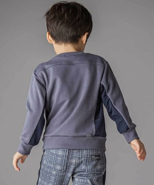 BeBe Petits Pois Vert / ベベ プチ ポワ ヴェール スウェット | 裏毛×タフタ切り替えトレーナー(95~160cm) | 詳細7