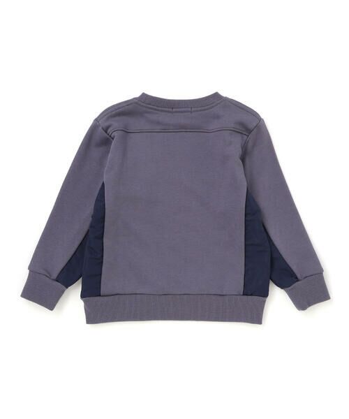 BeBe Petits Pois Vert / ベベ プチ ポワ ヴェール スウェット | 裏毛×タフタ切り替えトレーナー(95~160cm) | 詳細9