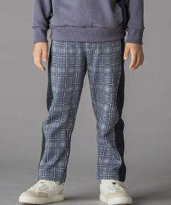 BeBe Petits Pois Vert / ベベ プチ ポワ ヴェール その他パンツ | 【お揃い】チェック柄裏毛配色切り替えロングパンツ(95~160cm)