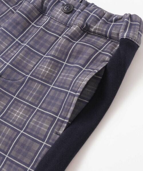 BeBe Petits Pois Vert / ベベ プチ ポワ ヴェール その他パンツ | 【お揃い】チェック柄裏毛配色切り替えロングパンツ(95~160cm) | 詳細10