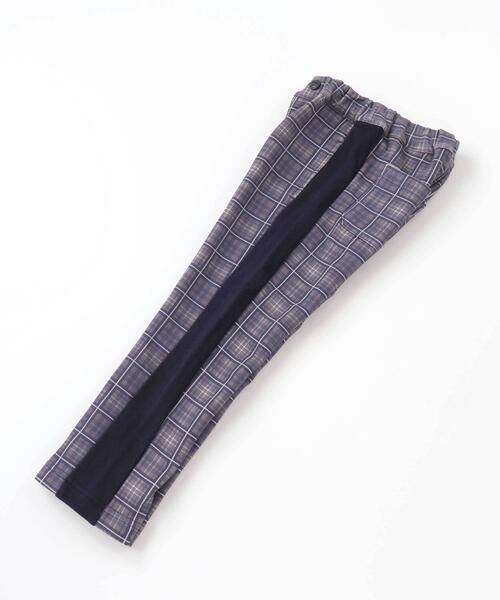 BeBe Petits Pois Vert / ベベ プチ ポワ ヴェール その他パンツ | 【お揃い】チェック柄裏毛配色切り替えロングパンツ(95~160cm) | 詳細12