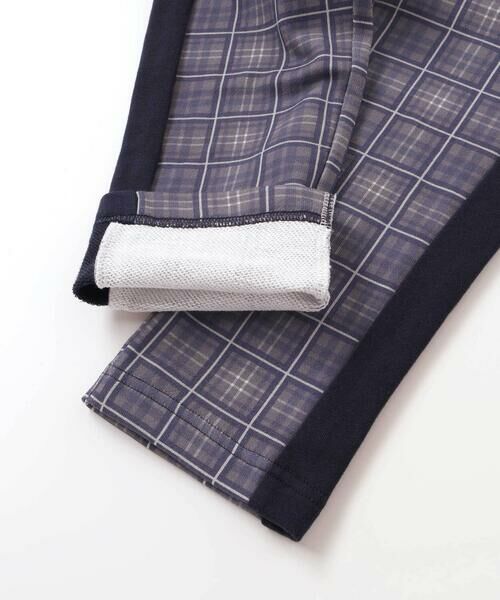 BeBe Petits Pois Vert / ベベ プチ ポワ ヴェール その他パンツ | 【お揃い】チェック柄裏毛配色切り替えロングパンツ(95~160cm) | 詳細13