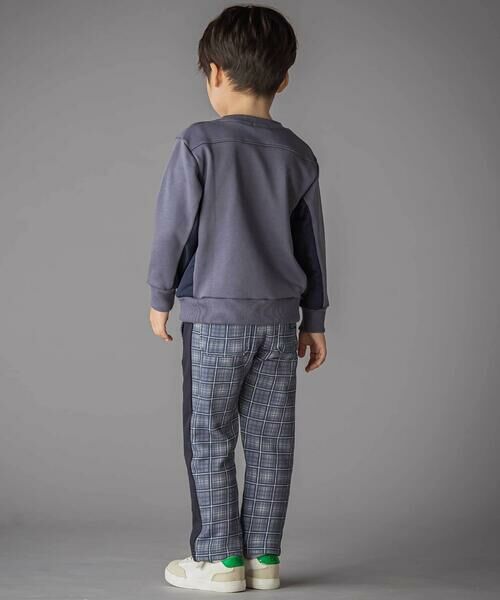 BeBe Petits Pois Vert / ベベ プチ ポワ ヴェール その他パンツ | 【お揃い】チェック柄裏毛配色切り替えロングパンツ(95~160cm) | 詳細6