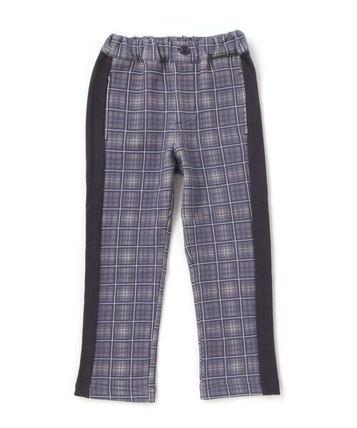 BeBe Petits Pois Vert / ベベ プチ ポワ ヴェール その他パンツ | 【お揃い】チェック柄裏毛配色切り替えロングパンツ(95~160cm) | 詳細7