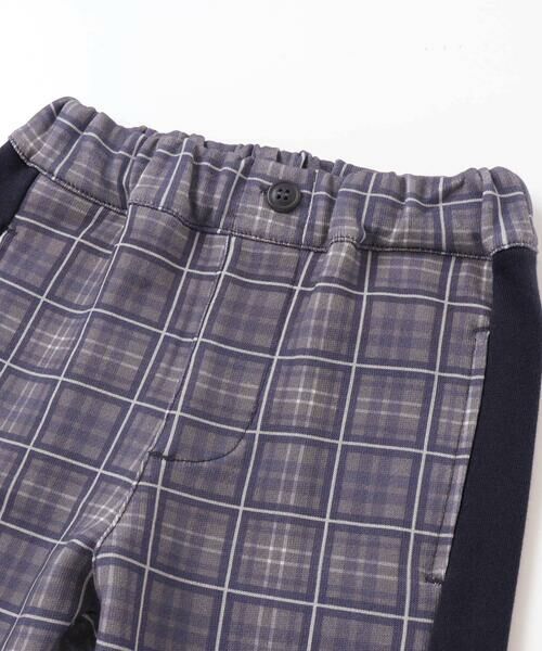 BeBe Petits Pois Vert / ベベ プチ ポワ ヴェール その他パンツ | 【お揃い】チェック柄裏毛配色切り替えロングパンツ(95~160cm) | 詳細9