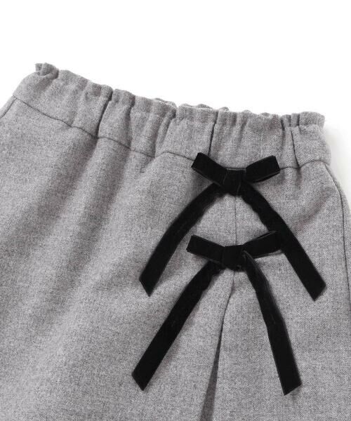 BeBe Petits Pois Vert / ベベ プチ ポワ ヴェール ショート・ハーフ・半端丈パンツ | ラップスカート風リボンキュロットパンツ(100~150cm) | 詳細12