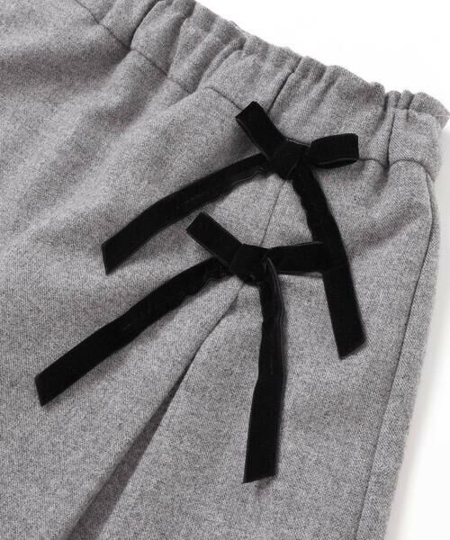 BeBe Petits Pois Vert / ベベ プチ ポワ ヴェール ショート・ハーフ・半端丈パンツ | ラップスカート風リボンキュロットパンツ(100~150cm) | 詳細13