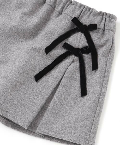 BeBe Petits Pois Vert / ベベ プチ ポワ ヴェール ショート・ハーフ・半端丈パンツ | ラップスカート風リボンキュロットパンツ(100~150cm) | 詳細14