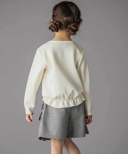 BeBe Petits Pois Vert / ベベ プチ ポワ ヴェール ショート・ハーフ・半端丈パンツ | ラップスカート風リボンキュロットパンツ(100~150cm) | 詳細7