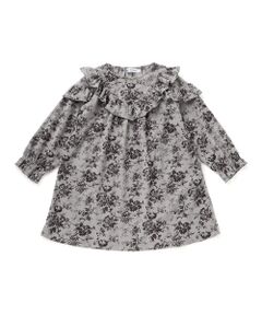 BeBe Petits Pois Vert / ベベ プチ ポワ ヴェール ミニ丈・ひざ丈ワンピース | 【店舗限定】花柄コールテンフリルワンピース(95~150cm)