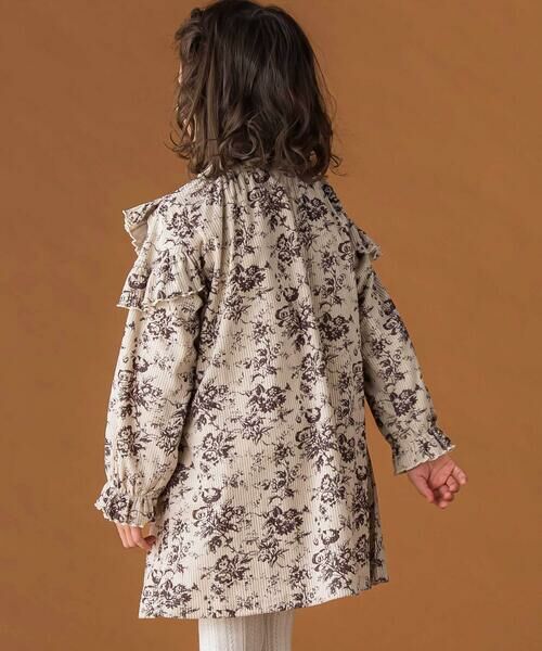 BeBe Petits Pois Vert / ベベ プチ ポワ ヴェール ミニ丈・ひざ丈ワンピース | 【店舗限定】花柄コールテンフリルワンピース(95~150cm) | 詳細4