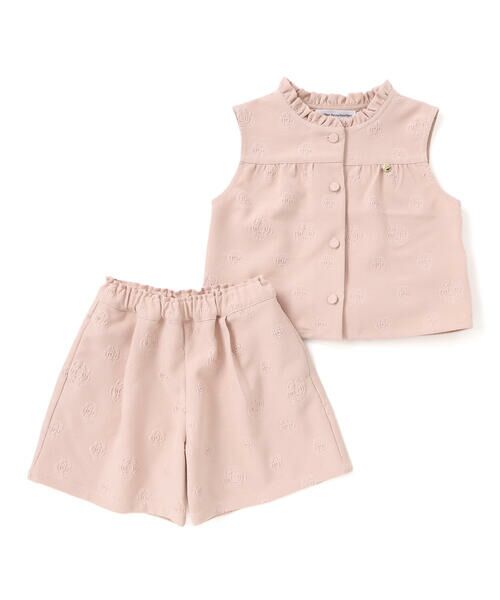 BeBe Petits Pois Vert / ベベ プチ ポワ ヴェール その他トップス | 【店舗限定】型押し花柄ベスト+ショートパンツセットアップ(95~150cm) | 詳細6