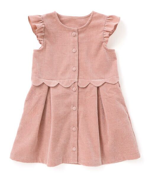 BeBe Petits Pois Vert / ベベ プチ ポワ ヴェール ミニ丈・ひざ丈ワンピース | 【店舗限定】【お揃い】起毛ジャガードスカラップジャンパースカート(95~150cm) | 詳細5