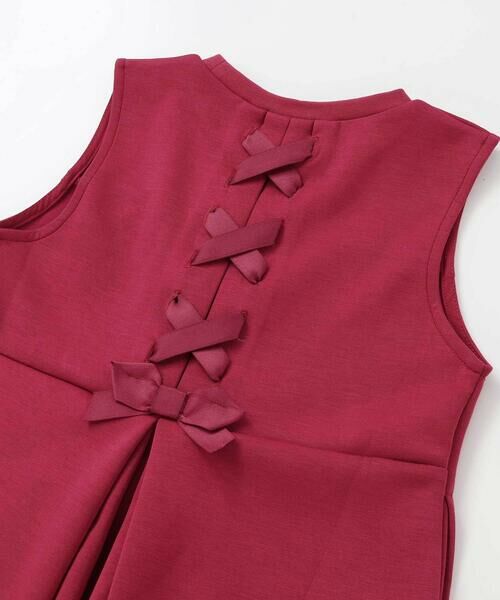 BeBe Petits Pois Vert / ベベ プチ ポワ ヴェール ミニ丈・ひざ丈ワンピース | 【店舗限定】ポンチバック編み上げジャンパースカート(95~150cm) | 詳細8