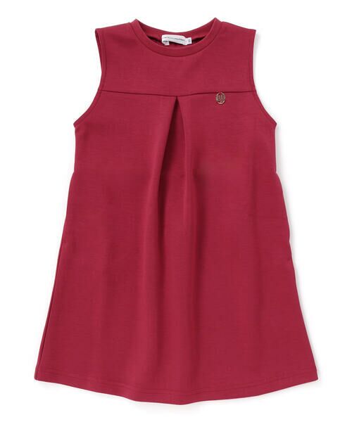 BeBe Petits Pois Vert / ベベ プチ ポワ ヴェール ミニ丈・ひざ丈ワンピース | 【店舗限定】ポンチバック編み上げジャンパースカート(95~150cm) | 詳細1