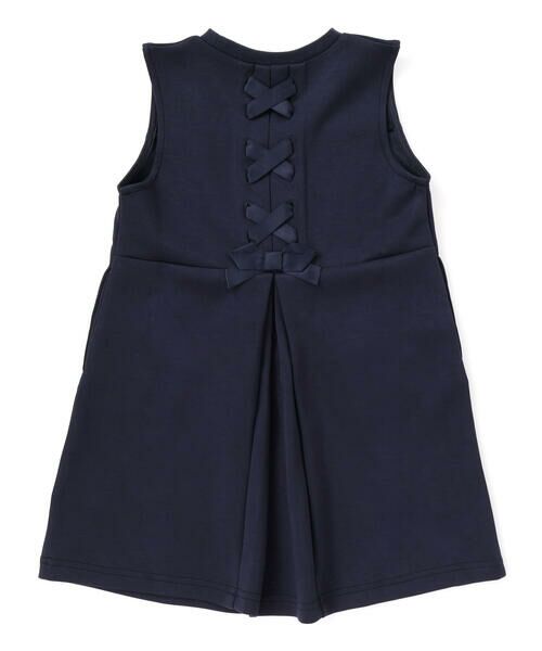 BeBe Petits Pois Vert / ベベ プチ ポワ ヴェール ミニ丈・ひざ丈ワンピース | 【店舗限定】ポンチバック編み上げジャンパースカート(95~150cm) | 詳細17