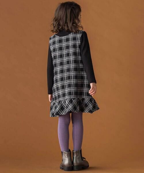 BeBe Petits Pois Vert / ベベ プチ ポワ ヴェール ミニ丈・ひざ丈ワンピース | 【店舗限定】チェックデニムジャンパースカート(95~150cm) | 詳細3