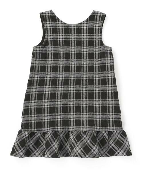 BeBe Petits Pois Vert / ベベ プチ ポワ ヴェール ミニ丈・ひざ丈ワンピース | 【店舗限定】チェックデニムジャンパースカート(95~150cm) | 詳細5