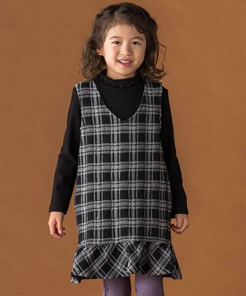 BeBe Petits Pois Vert/xx v` | F[ yX܌z`FbNfjWp[XJ[g(95~150cm) ubNn 130cm