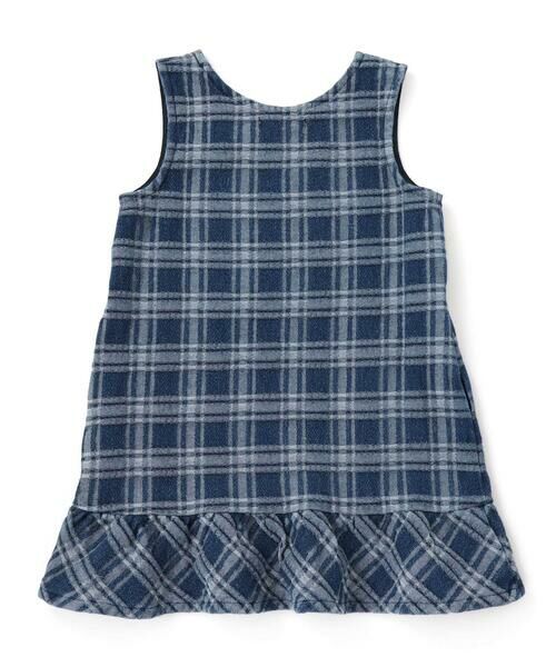 BeBe Petits Pois Vert / ベベ プチ ポワ ヴェール ミニ丈・ひざ丈ワンピース | 【店舗限定】チェックデニムジャンパースカート(95~150cm) | 詳細7